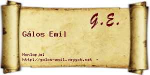 Gálos Emil névjegykártya