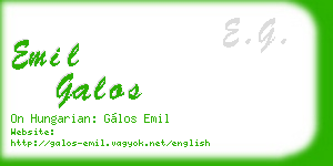 emil galos business card